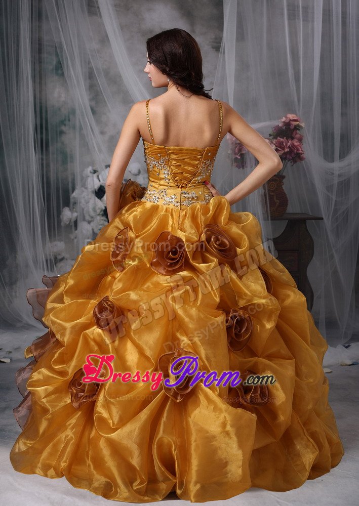 Spaghetti Straps Dress for Quince with Flowers Colors to Choose